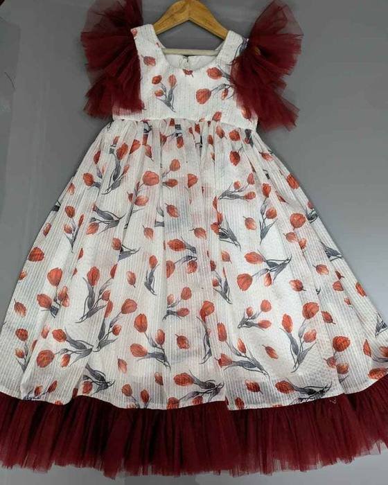 Ivory Floral-printed Sleeveless Gown