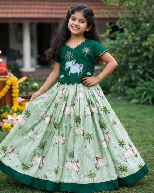 Bottle Green Pichwai Frock