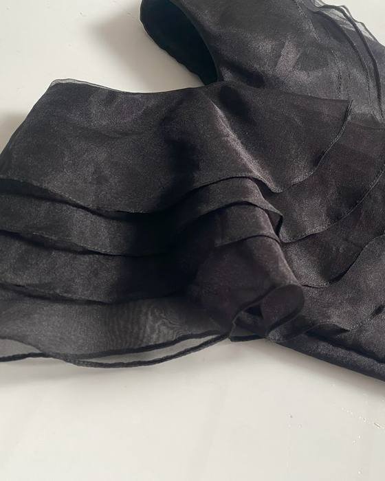 Black Net Crop Top Kids Wear