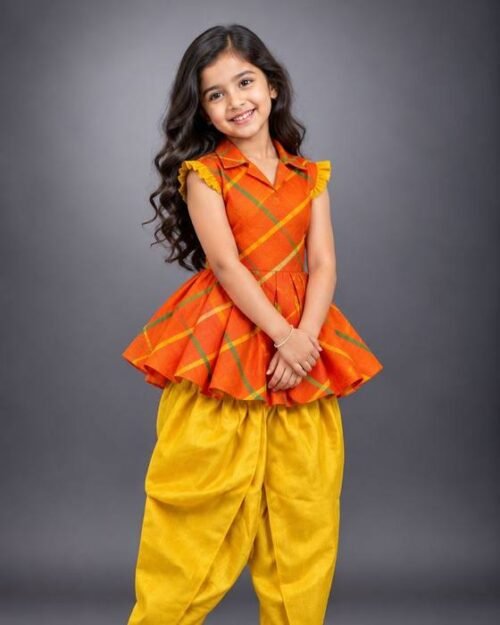 Mustard Yellow Cropped Top Kids Wear