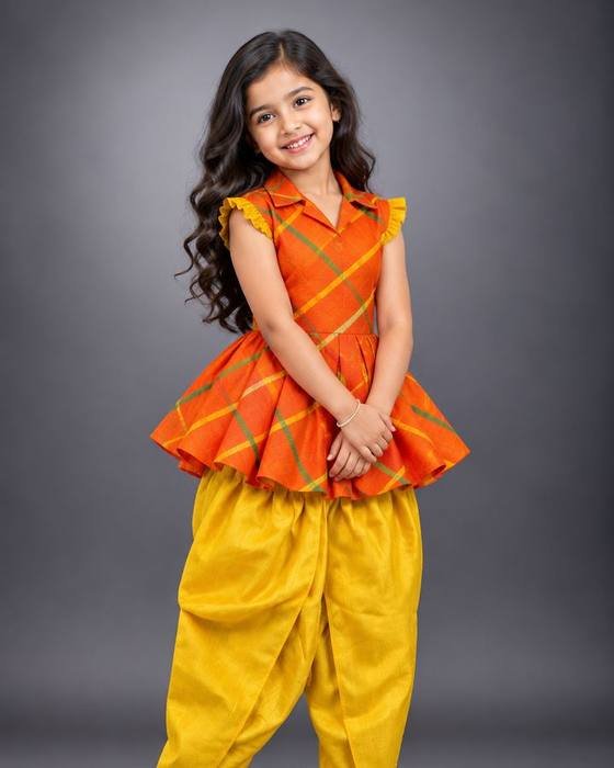 Mustard Yellow Cropped Top Kids Wear