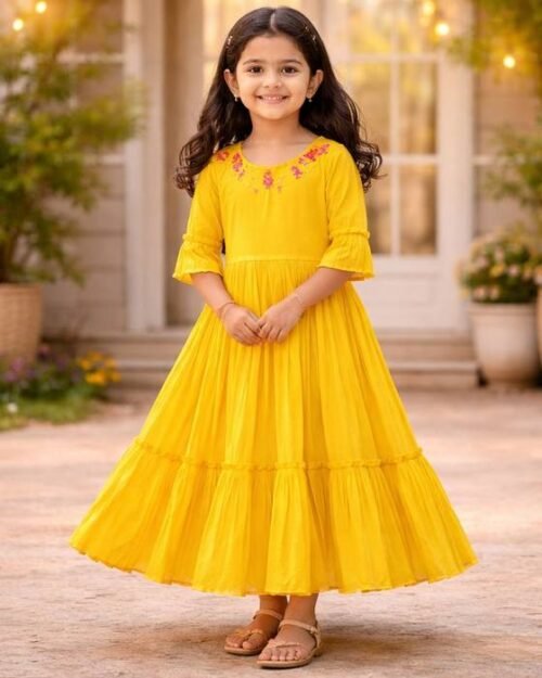 Mustard Yellow Long-sleeve Gown