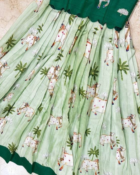 Bottle Green Pichwai Frock