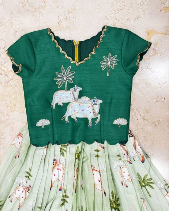Bottle Green Pichwai Frock