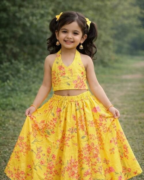 Mustard Yellow Floral-print Pinafore Dress
