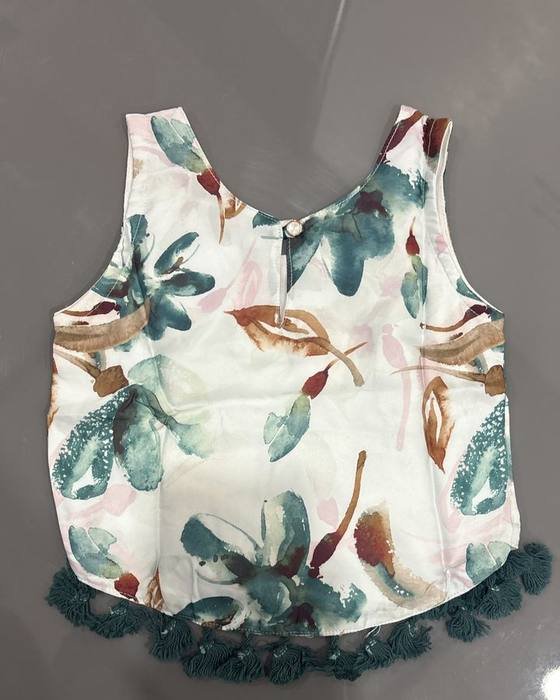 White Floral-printed Jumpsuit-style Co-ord Kids Wear