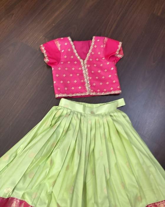 Pink Beaded Peplum Blouse Kids Wear