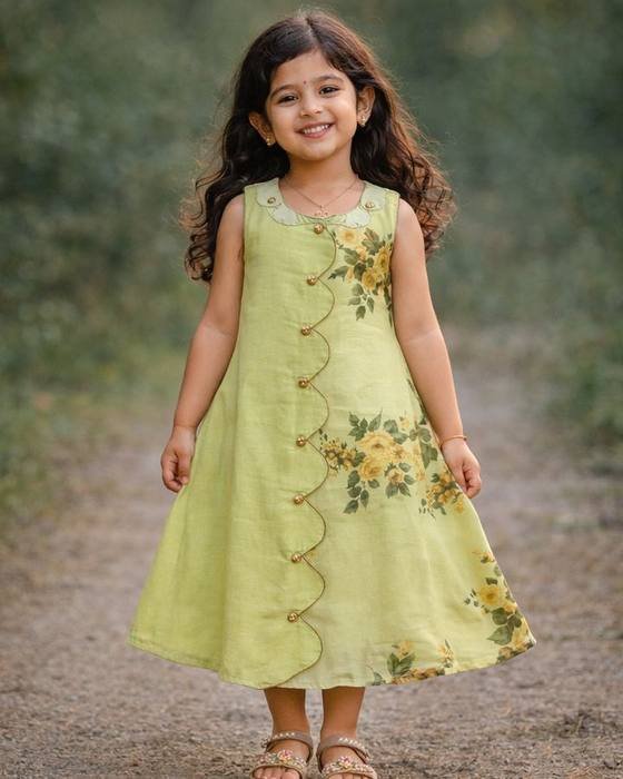 Lime Green Sleeveless A-line Dress