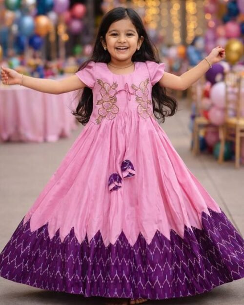 Pink Cap-sleeve Gown