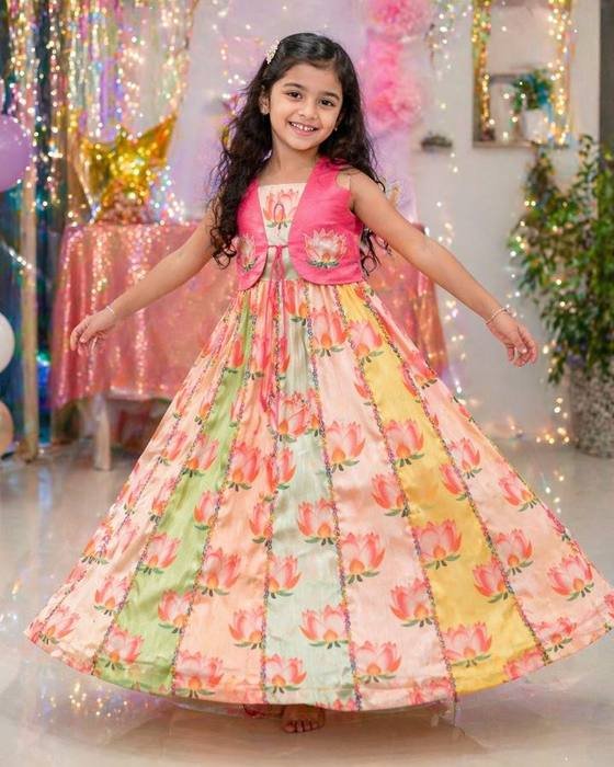 Coral Pink Peplum Blouse With Delicate Cutwork Detailing Kids Wear