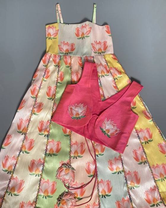 Coral Pink Peplum Blouse With Delicate Cutwork Detailing Kids Wear