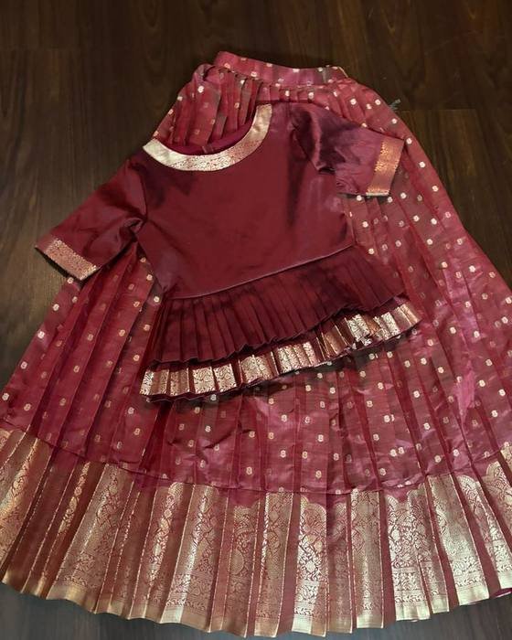 Maroon Peplum Blouse Kids Wear