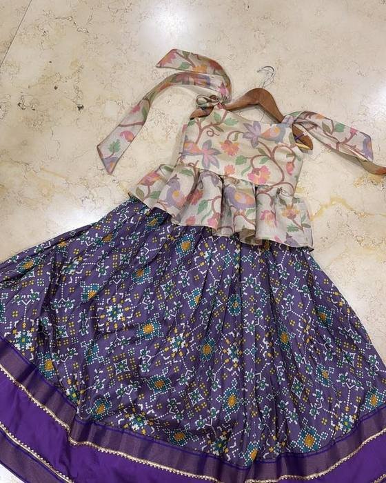 Floral-printed Cold-shoulder Halter Top Kids Wear
