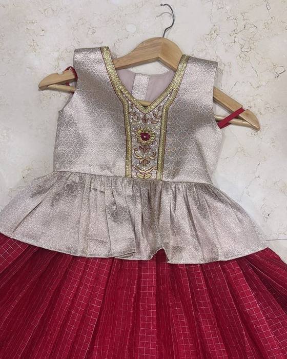 Sparkling Silver Sequined Halter Blouse Kids Wear