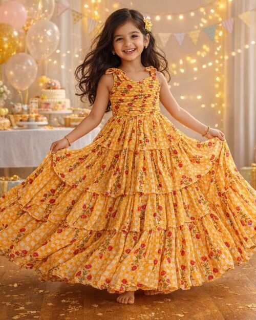 Golden Dress With Delicate Tie Straps