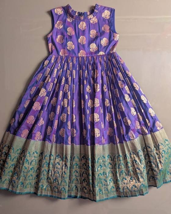 Rich Purple Floral Brocade Sleeveless Dress