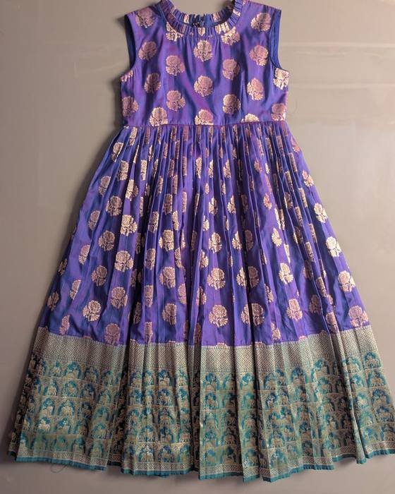 Rich Purple Floral Brocade Sleeveless Dress