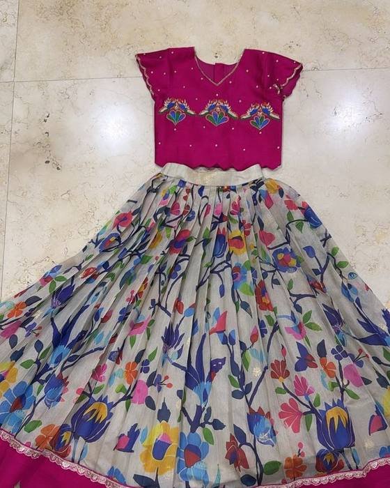 Richly Beaded Magenta Blouse Kids Wear