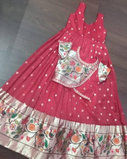 Red Gown Printed With Cheerful Polka Dots